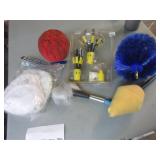 Light bulb changer and car cleaning supplies
