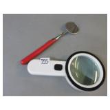 magnifying glass and mirror