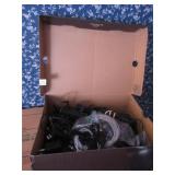 Box of chargers and cords