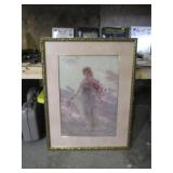 Roses and gown framed artwork