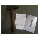 Blacksmith cross peen hammer: square face