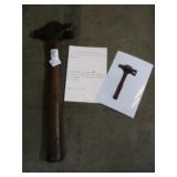 Long peen hammer with nail starter