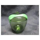green glass apple jar