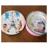 France themed  dessert plates