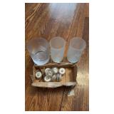 Glass dishes/ battery tea lights