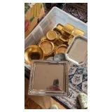 Gold pedestals/ silver serving trays
