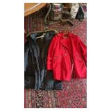 Red guess coat/ black coat