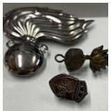 Military pins, one silver