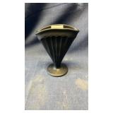 Tiffin black amethyst fan shaped vase