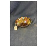 Indiana sunflower carnival glass bowl