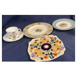 Vintage plates, teacup and saucer
