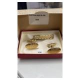 Cuff links, tie clip