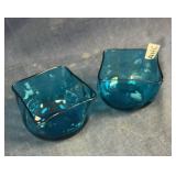 Pair of glass vase/bowls
