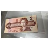1986 Canadian $2 bill