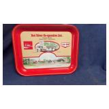 Coca Cola red River metal tray