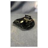 L.E. Smith black amethyst 1930s dish