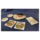 Misc vintage trinket dishes, coasters