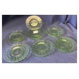Vintage uranium glass plates (7)