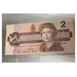 1986 Canadian $2 bill
