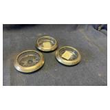 Sterling rimmed Crystal Coasters