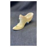 Hand painted Fenton glass shoe