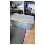 50 gal tote w lid & Laundry basket