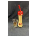 Coca Cola glass and water bottle