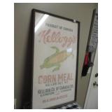 Framed Kellogg's Corn Meal Bag