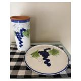 Terracotta Grape Dish & Canister