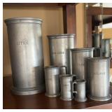 7 piece Pewter measuring set