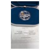 Canadair CL-215 silver / 24kt gold covered oval