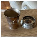 Metal cup and stand