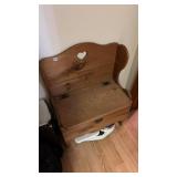 Vintage wooden heart cutout bench