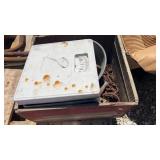Crate lot, chain, scale
