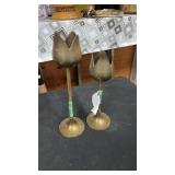 Brass tulip candle holders