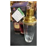 Crown royal cocktail shaker with recipes on glass