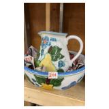 Vintage fruit bowl and pitcher