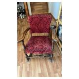 OFFSITE ITEM - antique velvet rocking chair