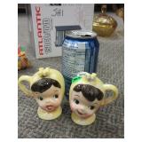 Vintage"Miss Cutie Pie"Yellow Girl Salt&Pepper Sha