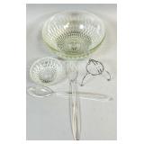 Glass Serving Bowl Set with Stand