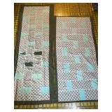 Patchwork Quilt Panels With Green Trim