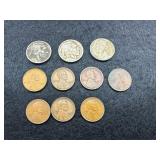 Buffalo Nickels and Wheat Cents