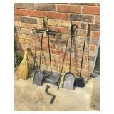 Brass and Iron Fireplace Tool Set