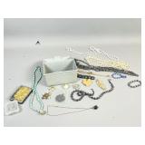 Jewelry Lot with Storage Box