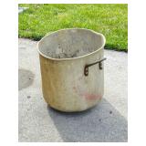 Metal Bucket with Rusted Side Handles