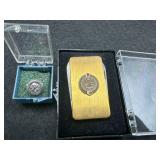 Gold-Plated Money Clip and Silver Pin Set