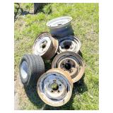 Six Vintage Steel Wheels
