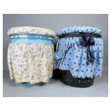 Fabric-Covered Metal Storage Ottomans