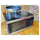 GE Microwave with Air Fryer and Accessories