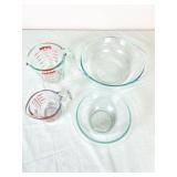 Pyrex Glass Measuring Cups and Bowls Set